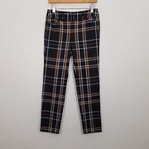 LOFT Skinny Ankle Plaid Dress Pants Size 0